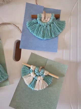 Set 8 Macramè arazzo mini Boho  Portachiavi macram