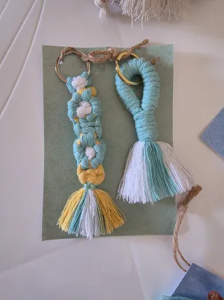 Set 8 Macramè arazzo mini Boho  Portachiavi macram