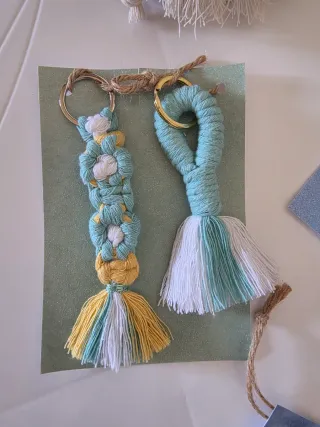 Set 8 Macramè arazzo mini Boho  Portachiavi macram