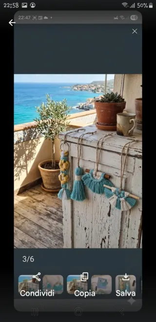 Set Macramè arazzo mini Boho Portachiavi macrame