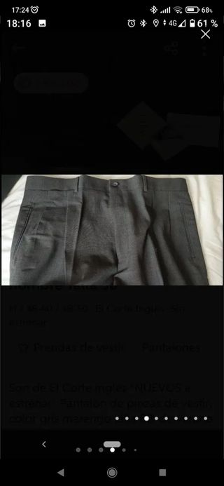 pantalón pinza gris Marengo T50/largo 74