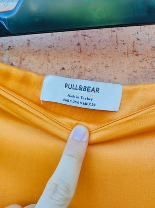 Falda midi naranja