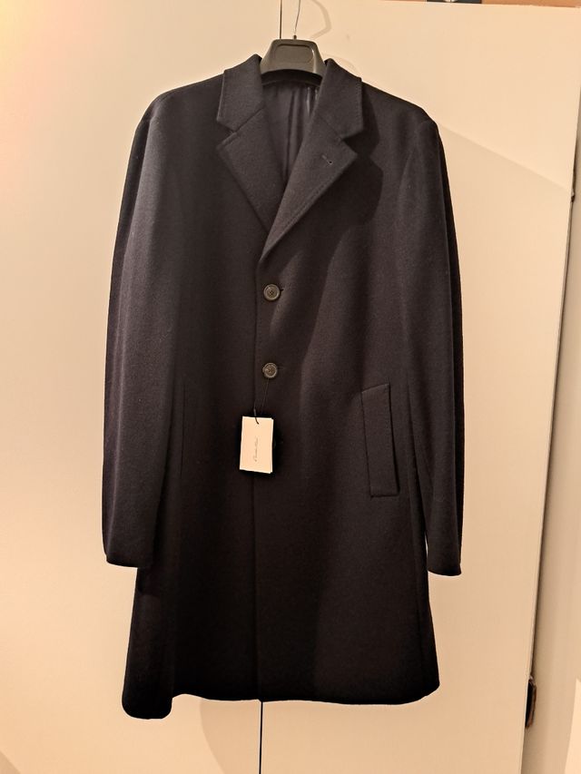 Abrigo de paño azul marino Emidio Tucci