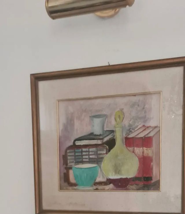 Quadro  olio su compensato anni 50