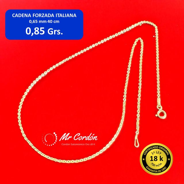 Cadena Mujer Forzada Italiana Oro 18 Kilates