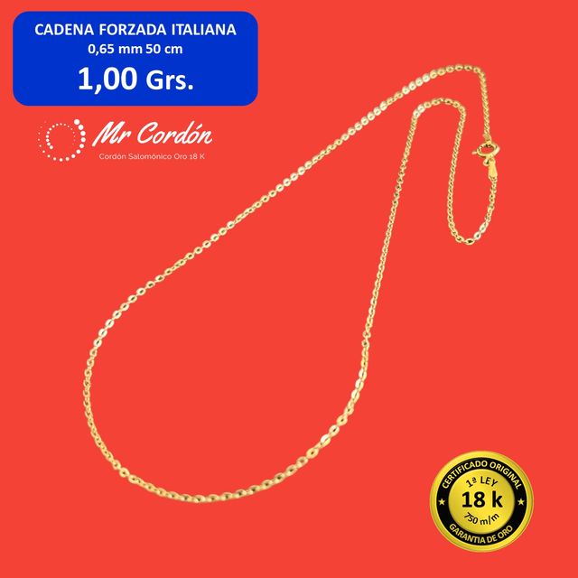 Cadena Mujer Forzada Italiana Oro 18 Kilates