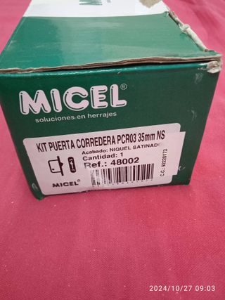 Juego de cerradura de puerta corredera Níquel Sati
