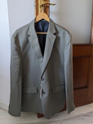 Americana verde gris 50% Lino