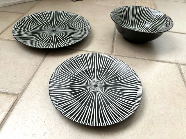 Set piatti x 8 persone in ceramica stile etnico