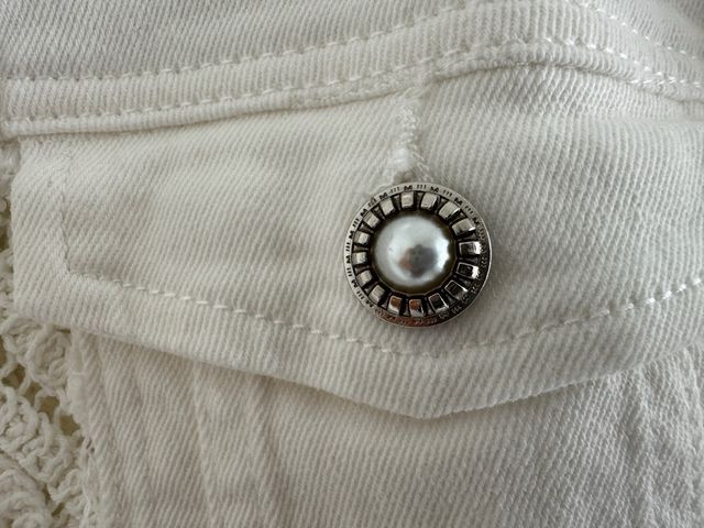 Denim and crochet jacket blanco Florencia XXL