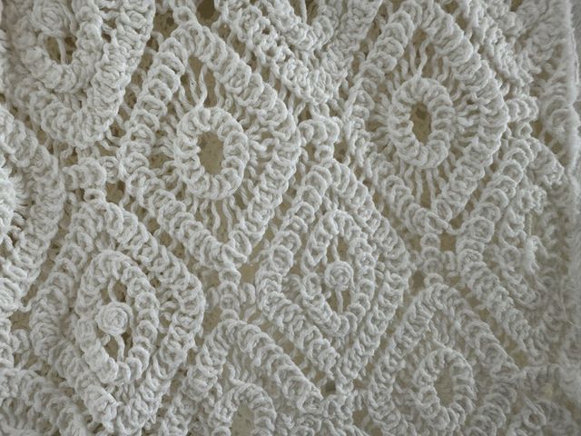 Denim and crochet jacket blanco Florencia XXL