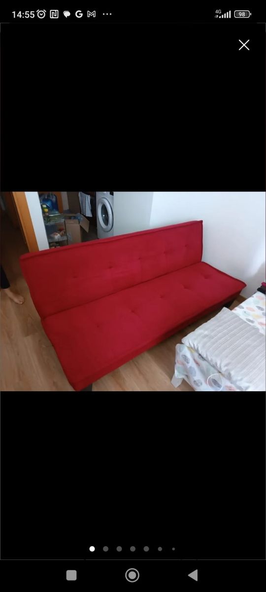 Sofá cama color rojo