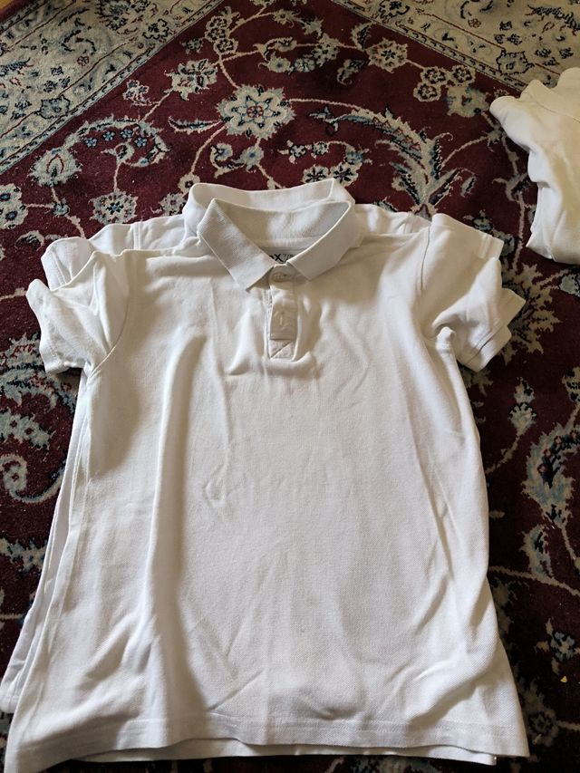 Polo blanco manga corta de uniforme