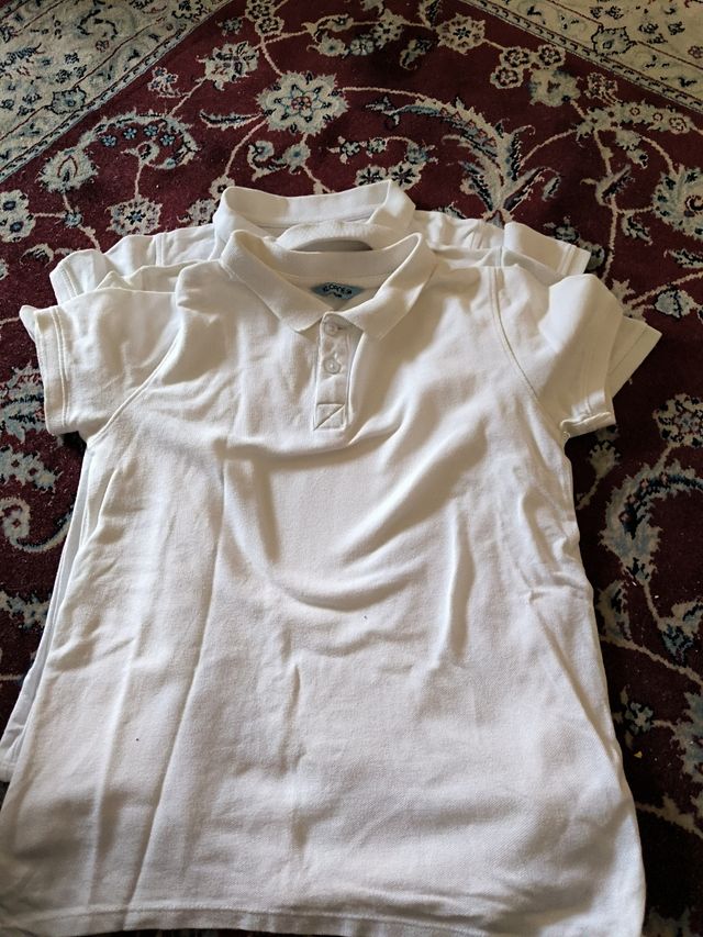 Polo blanco manga corta de uniforme