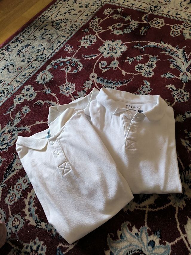 Polo blanco manga corta de uniforme