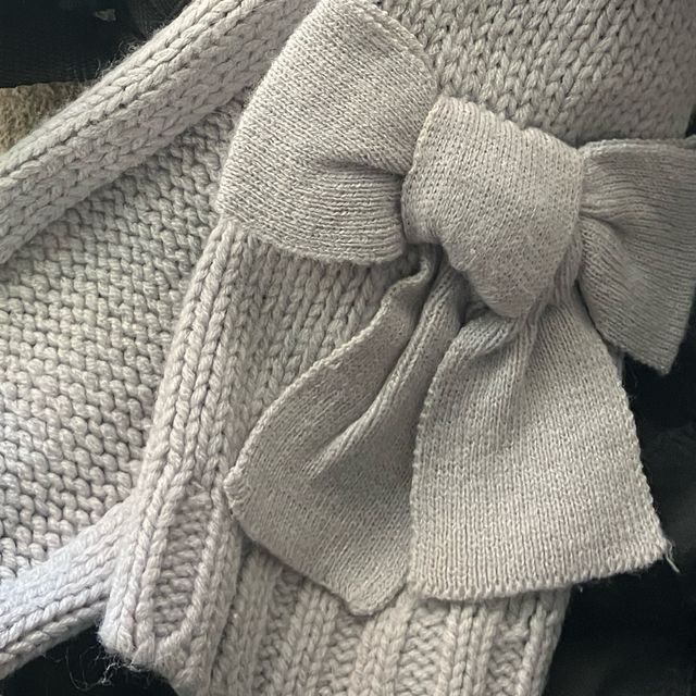 Bufanda y guantes con lazo Niña