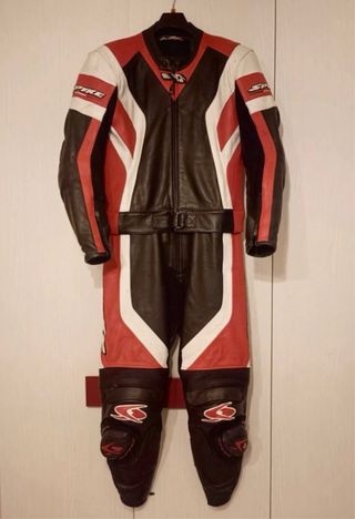 SPYKE Vintage Black & Red Leather Motorcycle suit