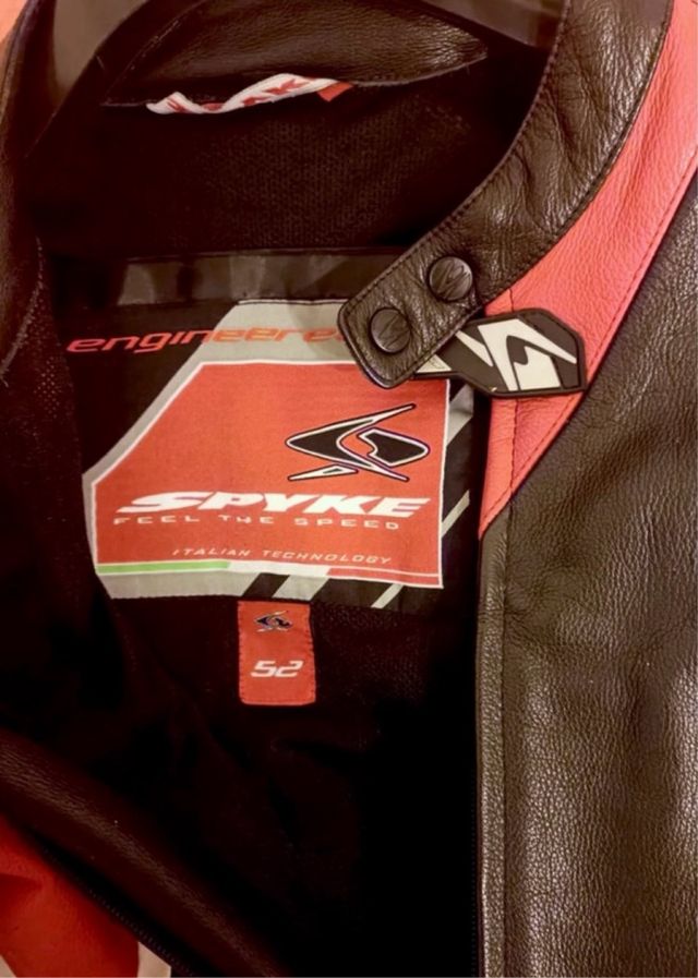 SPYKE Vintage Black & Red Leather Motorcycle suit