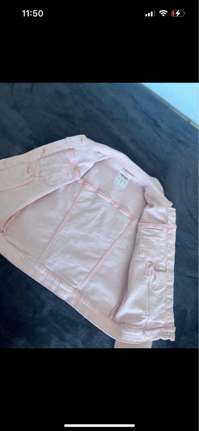 Chaqueta vaquera niña rosa palo
