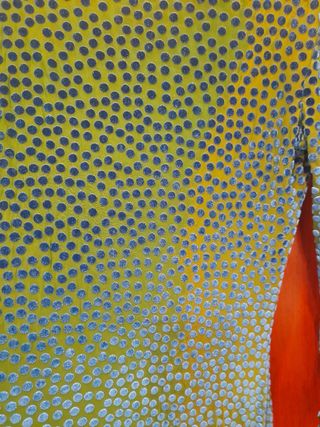 Vestido de fiesta azul y verde