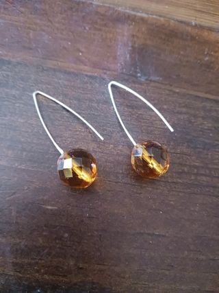 Pendientes  plata y ambar