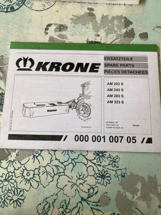 Catalogo recambios segadora Krone 203, 243, 283