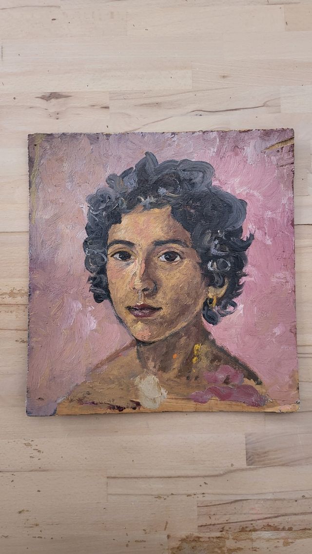 Pintura antigua doble cara