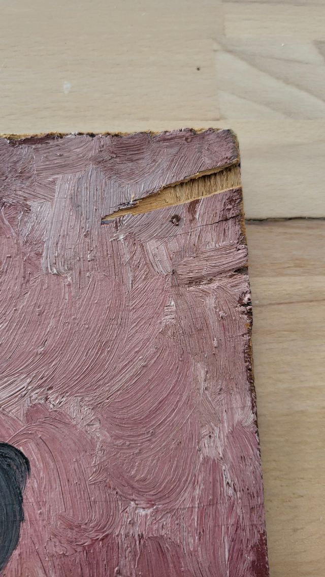 Pintura antigua doble cara