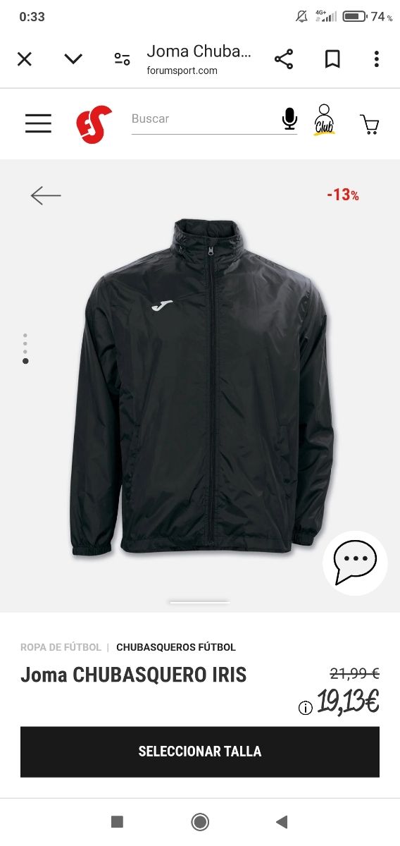 Chubasquero niño fútbol