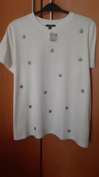 Camiseta blanca brillos