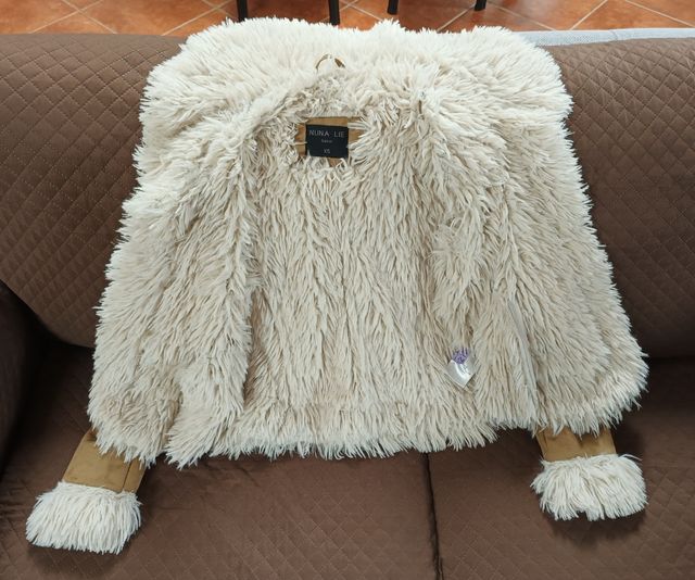 Giacca aperta ecopelle ed ecopelliccia 