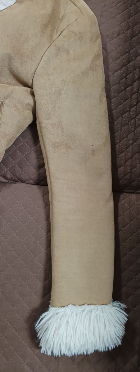 Giacca aperta ecopelle ed ecopelliccia 