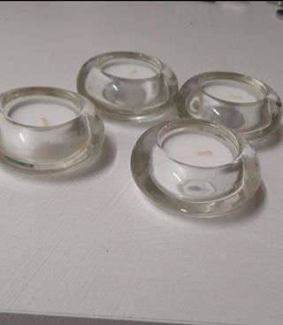 4 portacandele in vetro trasparente
