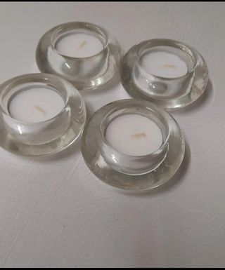 4 portacandele in vetro trasparente