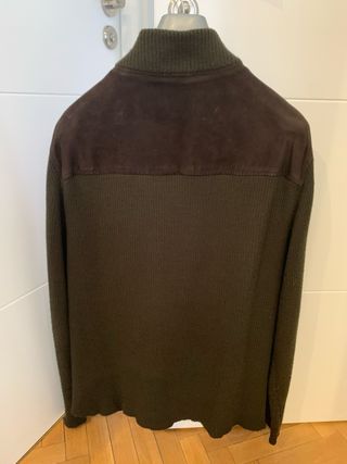 Cazadora de Piel y Punto Talla XL LACOSTE