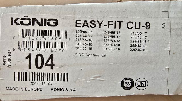 Cadenas nieve KONIG EASY FIT CU-9   104