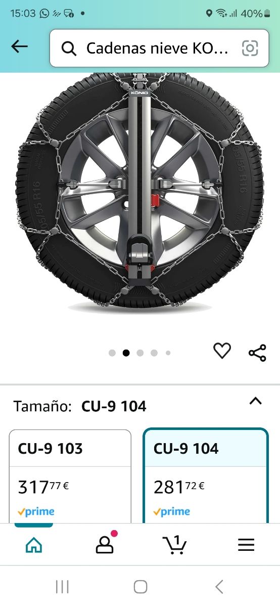 Cadenas nieve KONIG EASY FIT CU-9   104