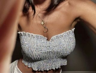 Top lentejuelas Bershka talla M, nuevo