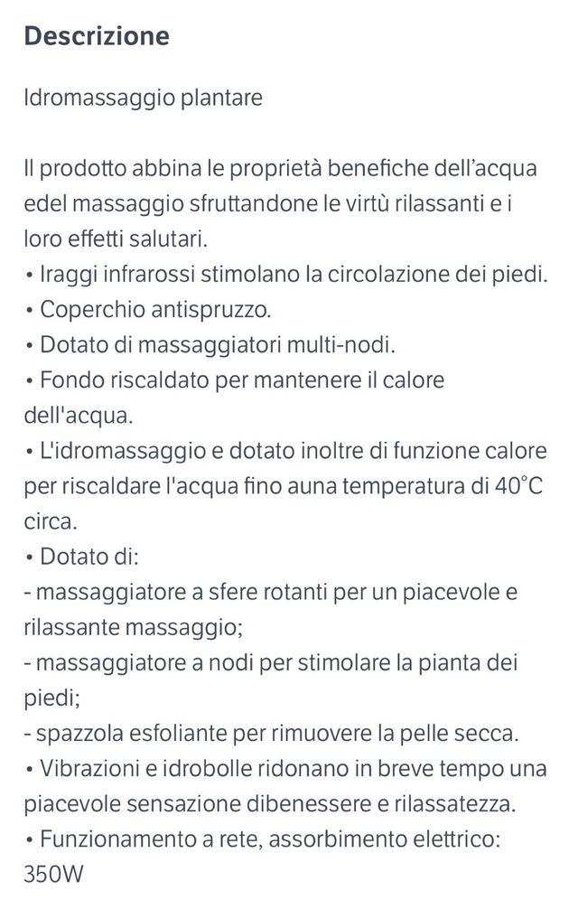 Idromassaggio plantare