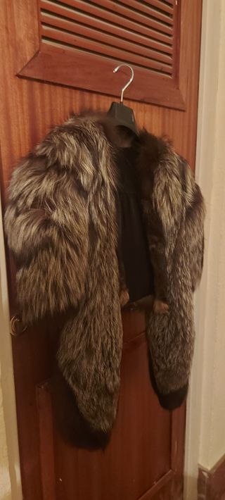 Capa de piel zorro plateado 