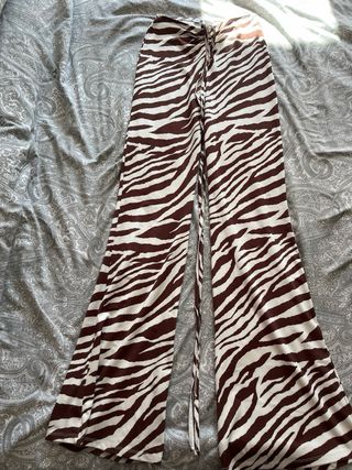 Pantalones de campana animal