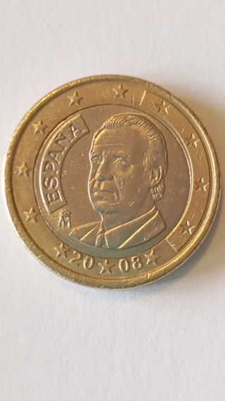 Moneda de 1 euro España 2008 error 