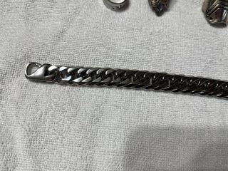 Lote Joyeria y bisuteria. Cadena, pulsera, anillos