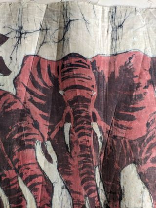 Quadro dipinto tela africano batik elefanti