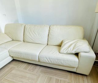 Sofa piel chaise longue tres plazas