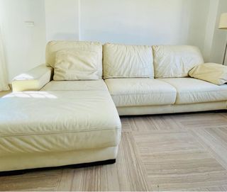 Sofa piel chaise longue tres plazas