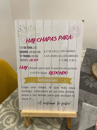 Cartel de chapas y cavallete