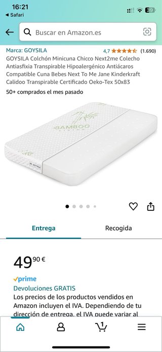 Mini cuna madera