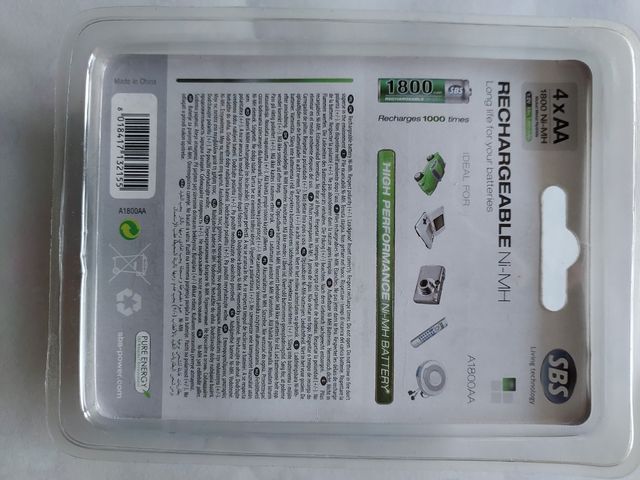 BATTERIE RICARICABILI AA 1800 mha