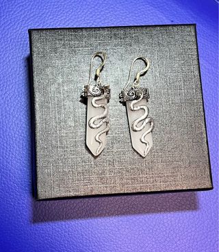 Pendientes de cuarzo rosa